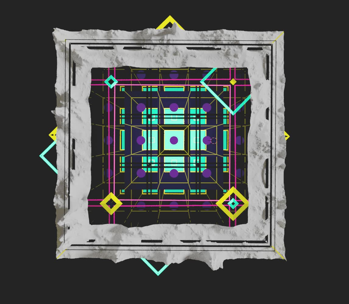 Dimensions geometric CGI composition