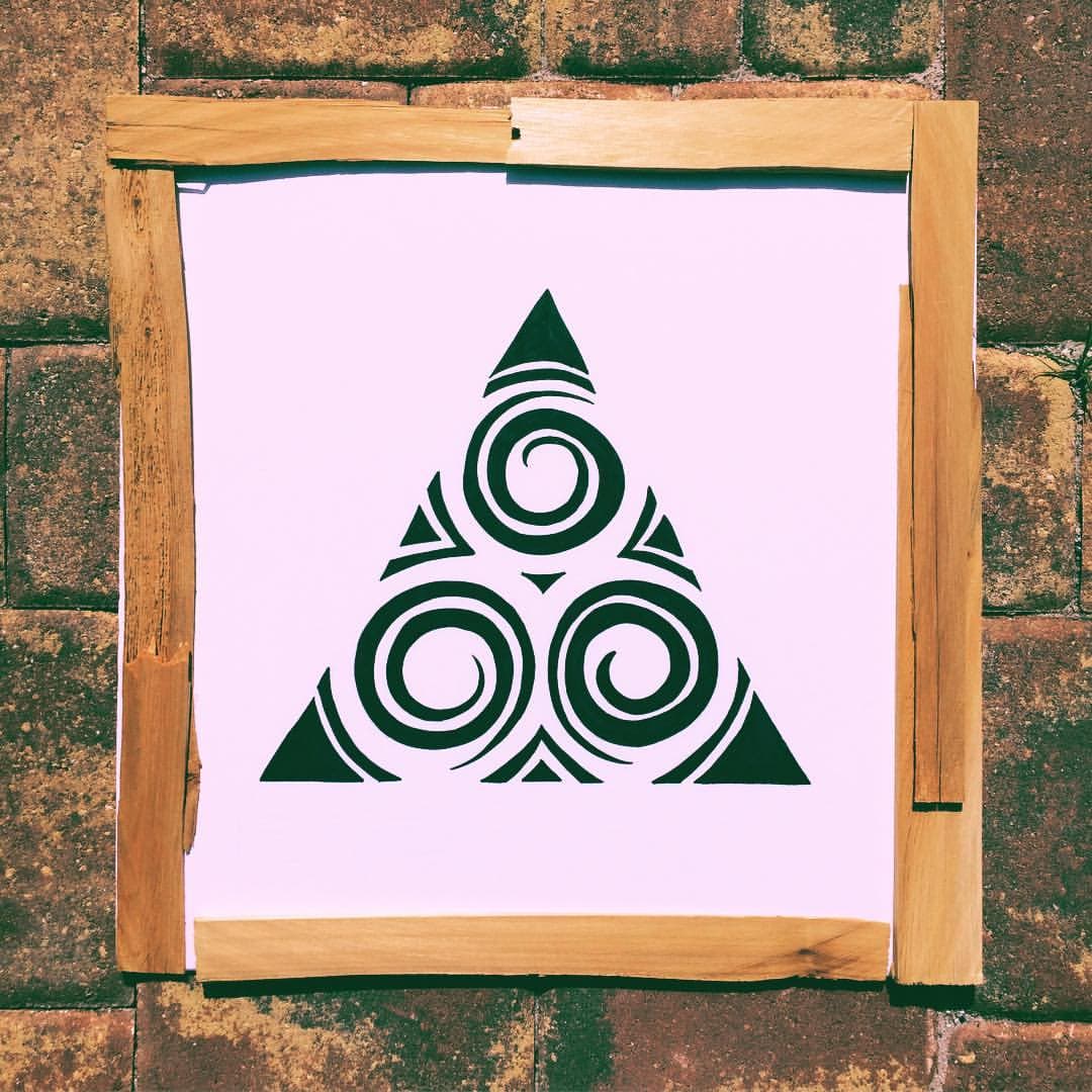 Farrah Art geometric mark produced as a physical artwork