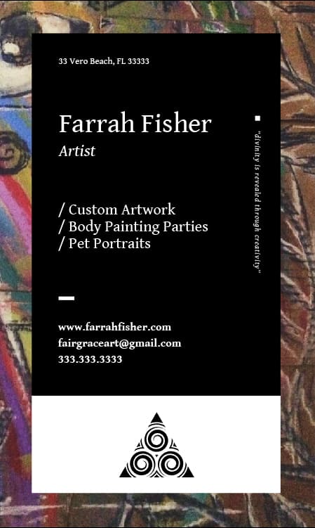 Farrah Art promotional print design