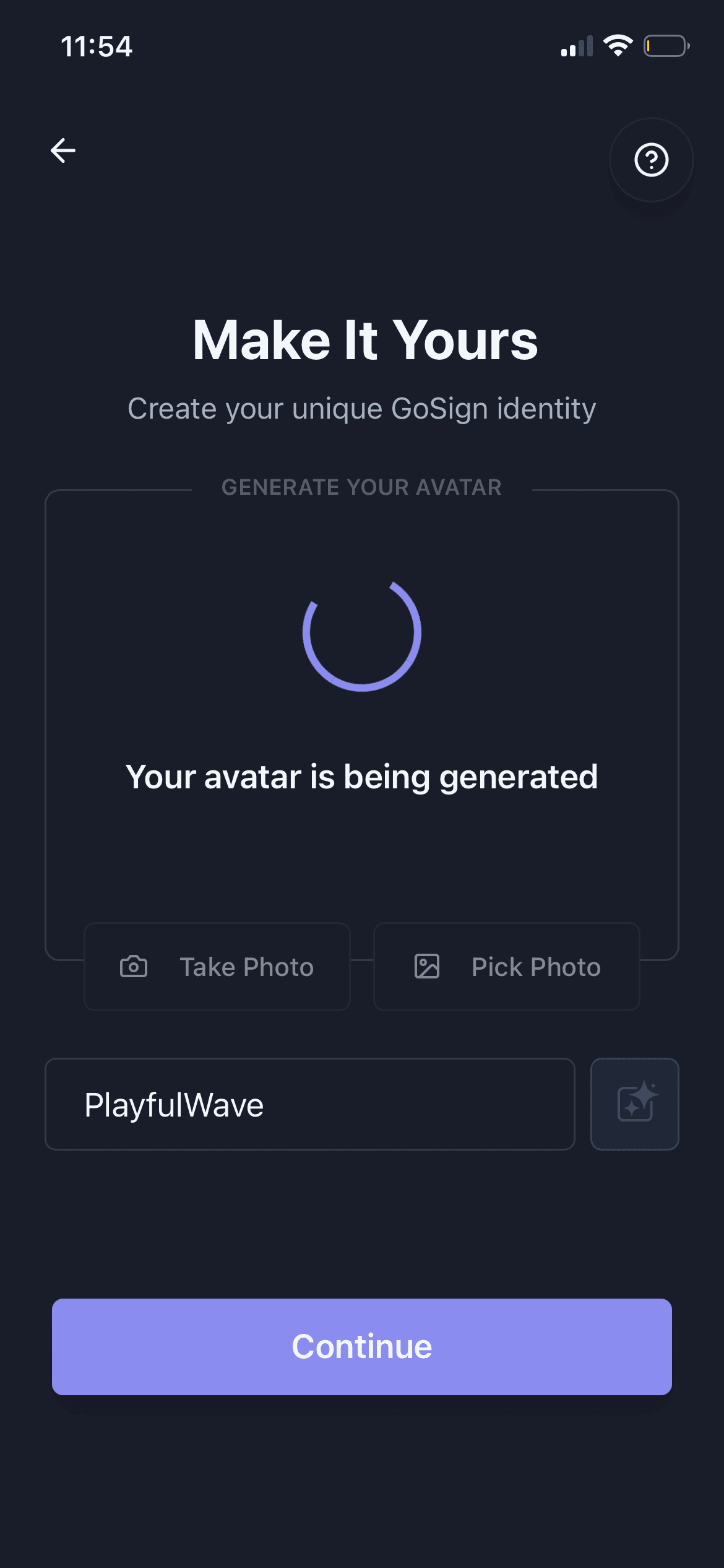 GoSign.AI generating a custom avatar