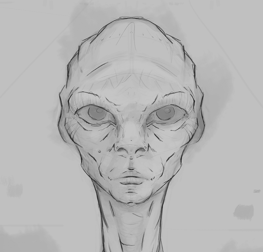 Speculative future-human character portrait study